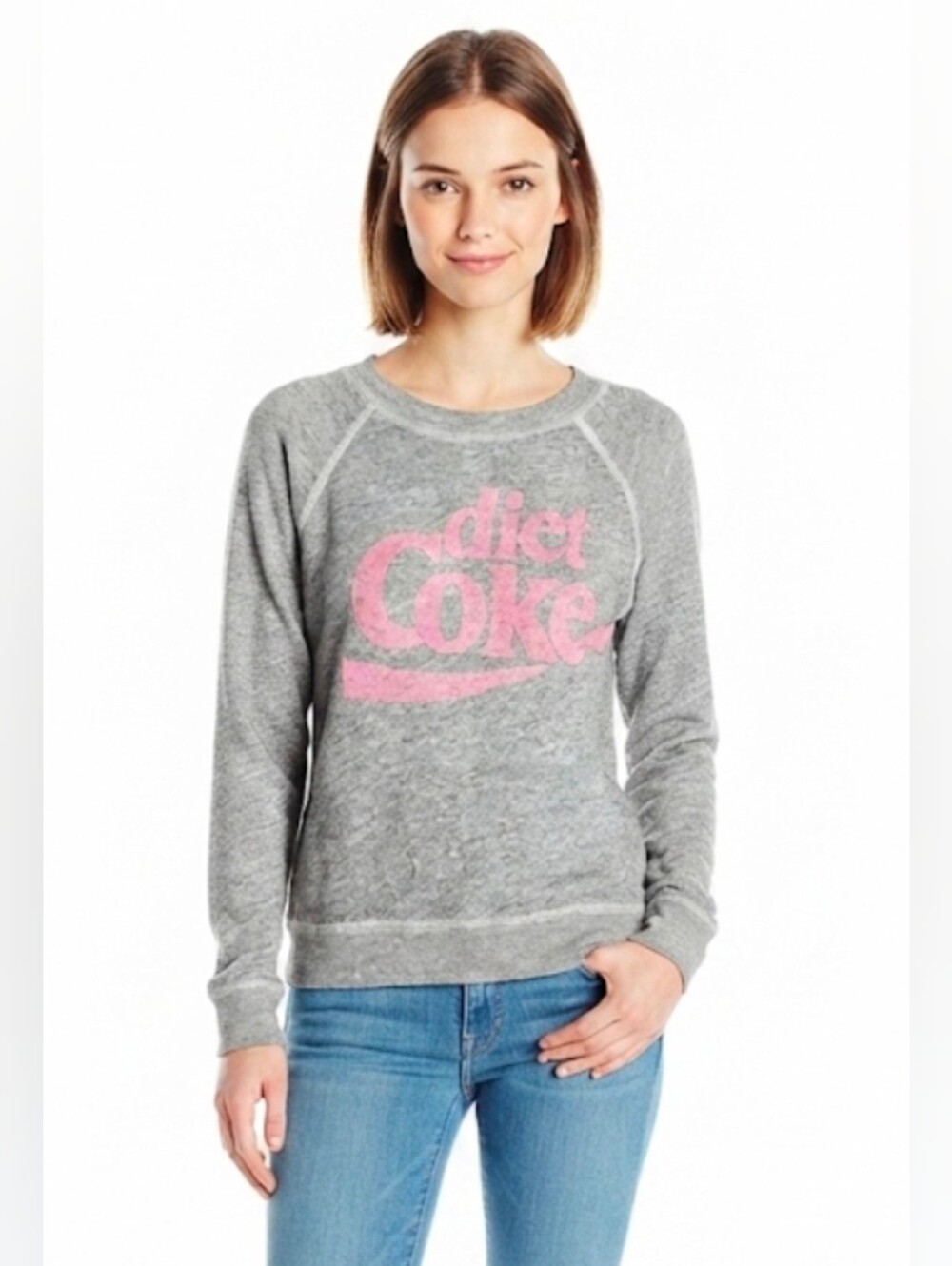 Wildfox Gray Crewneck Sweatshirt with Pink Diet Coke Logo Size XS